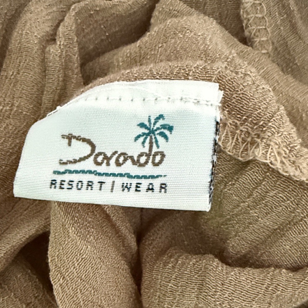 Solid Tan Polyester Crop Top - image 2